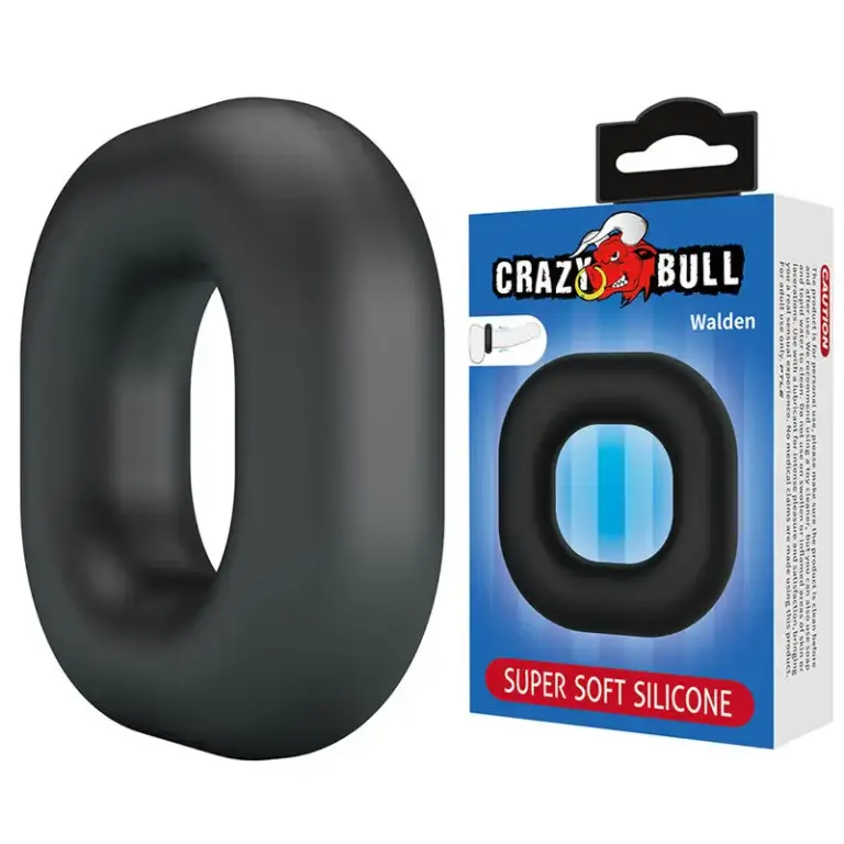 Crazy Bull Walden Super Soft Silicone Cock Ring Black para Erecciones Más Firmes