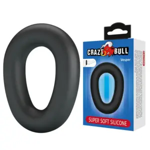 Crazy Bull Vesper Super Soft Silicone Cock Ring Black - Anillo pene flexible y cómodo
