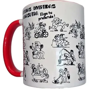 DIVERTY SEX - Diablo Picante Taza Kamasutra Original con Asa Roja