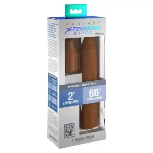 Fantasy X-Tensions Sleeve 20,32 cm + Plug 5 cm Caramel para potenciar el placer