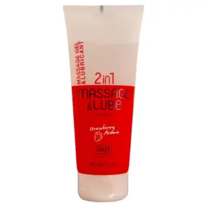 HOT - Gel de Masaje y Lubricante 2 en 1 Premium Fresa 200ml