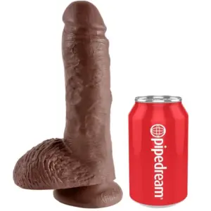 King Cock 8" Cock Brown con Testículos 20.3 cm realista y seguro