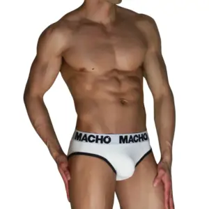 MACHO - Classic Slip White + Black M | Ropa Interior Premium