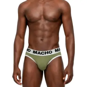 MACHO - Slip Militar Verde para Hombre Premium