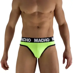 MACHO - MTG001 Tanga Fluorescente Amarillo Premium Talla L