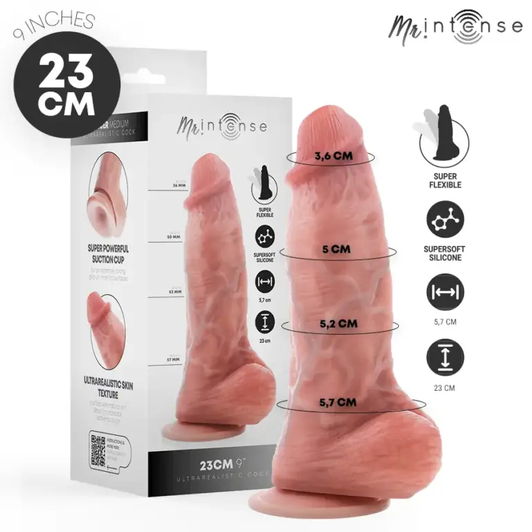 MR INTENSE - Dildo Silicona Ultra-Realista 23 cm - Placer Premium