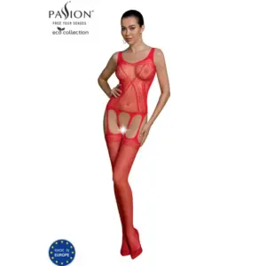PASSION - Bodystocking Eco BS007 Rojo Profesional y Ecológico