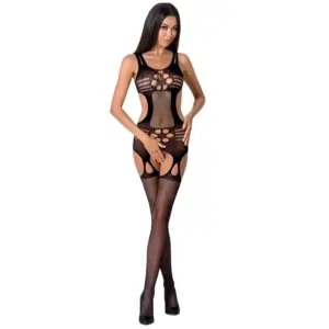 PASSION - Bodystocking Sexy Black con Crotch Abierto