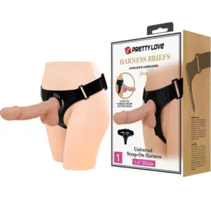 Pretty Love - Harness Briefs con Dildo Natural 21.8 cm