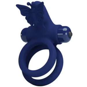Pretty Love - Anillo Pene Doble con Estimulador Premium Azul