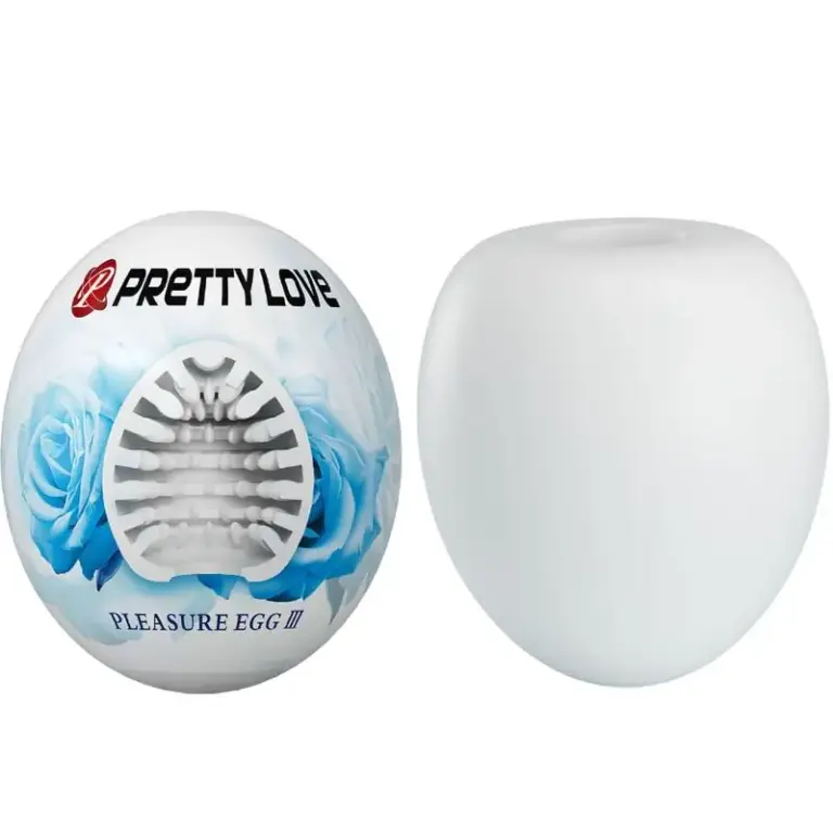 Pretty Love | Masturbador tipo huevo blanco de interior acanalado