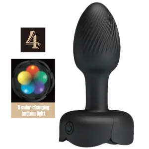 PRETTY LOVE - Plug Anal Olman LED Negro 8.8 cm Premium