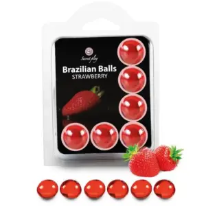 SECRETPLAY - Set 6 Brazilian Balls Strawberry Premium Aromáticas