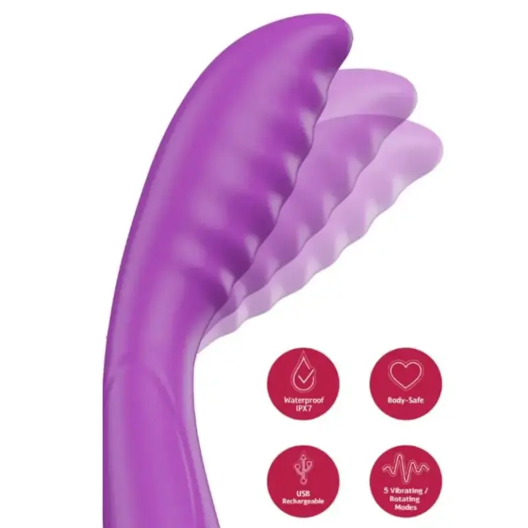 SHE.E.O | Vibrador de punta curva con golpeteo, púrpura