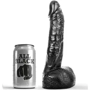 ALL BLACK - FISTING DILDO 20 CM: dildo realista para fisting seguro