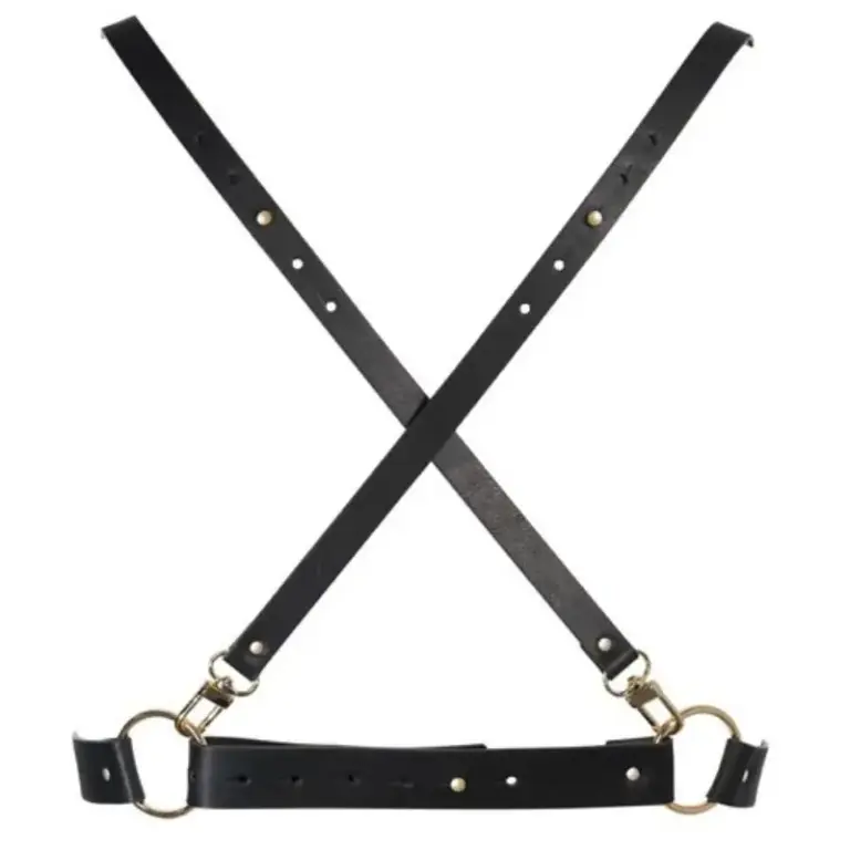 Bijoux Indiscrets Maze - Arnés BDSM negro ajustable y vegano