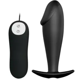 Pretty Love Silicone Anal Plug con 12 modos de vibración negro