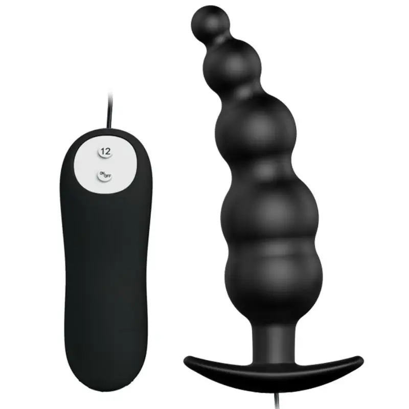 Vibrador anal de silicona con 12 modos de vibración y mando a distancia