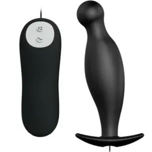 Pretty Love Silicone Anal Plug con 12 Modos de Vibración Negro