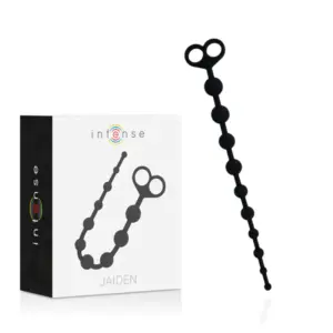 INTENSE - Jaiden Anal Beads Black: bolas anales suaves y seguras