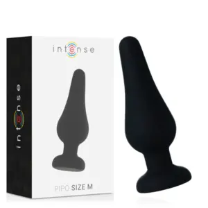 INTENSE - Anal Plug Pipo M Black de silicona suave y flexible 11 cm