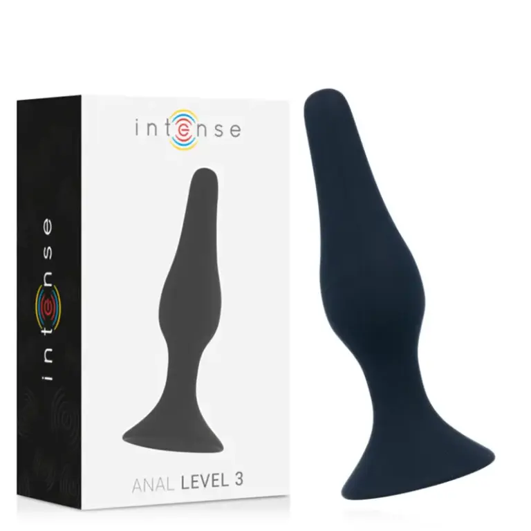 INTENSE - ANAL LEVEL 3 12.5CM BLACK: Placer anal con silicona médica