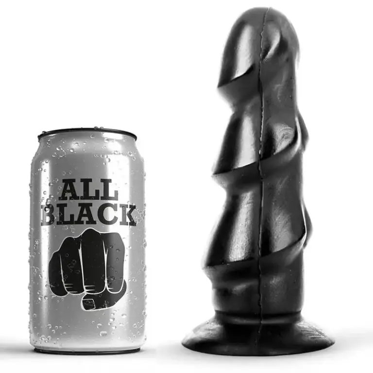 ALL BLACK - Dildo 17 cm con textura única para una estimulación intensa