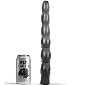 ALL BLACK - Dildo Anal 32 cm con textura ondulada y suave