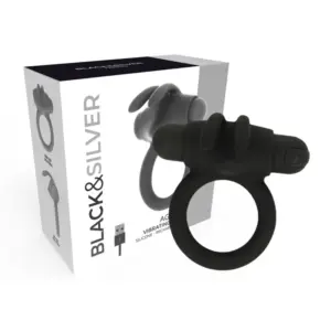 BLACK&SILVER - AGRON RING 2.O: anillo vibrador recargable y ergonómico