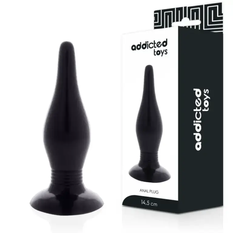Addicted Toys - Plug Anal 14.5 cm Negro para juego y dilatación