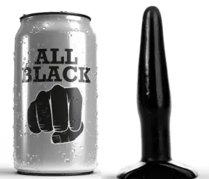 ALL BLACK - Plug anal negro de 11 cm para iniciación segura