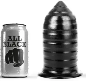 ALL BLACK - Anal Plug 16 cm con textura para máxima sensación