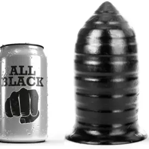 ALL BLACK - Anal Plug 16 cm con textura para máxima sensación