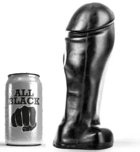 ALL BLACK - Dildo 22 cm Broad Toe con testículos en PVC