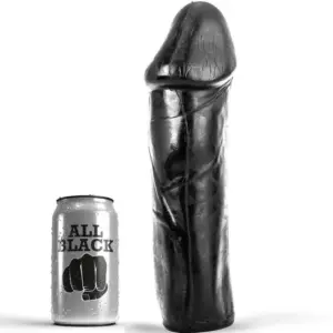 ALL BLACK - Dong 28 cm sin testículos para penetración profunda