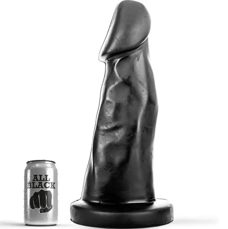 ALL BLACK - DONG 27 CM: dildo de gran tamaño y diseño ergonómico