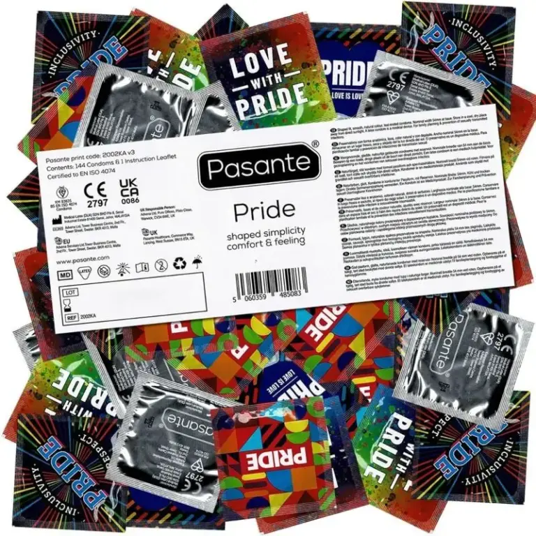 PASANTE - FORMAT GAY PRIDE 144 PACK CONDOMS, protección segura y cómoda