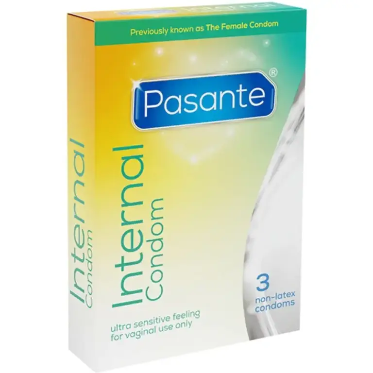 PASANTE Internal Condom Non-Latex – Preservativos femeninos 3 unidades