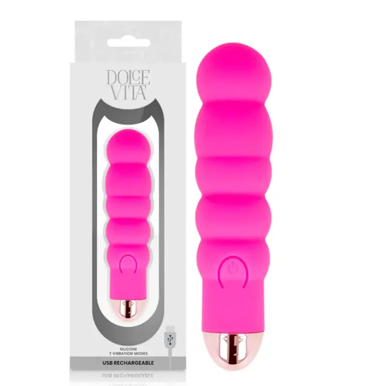 Dolce Vita Six Pink: vibrador recargable de silicona con 7 velocidades