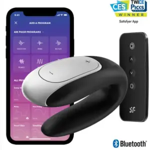 Satisfyer Double Fun Partner Vibrator Black para parejas