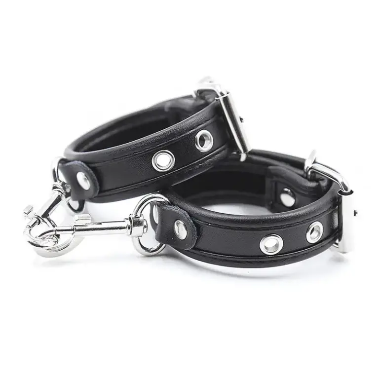 OHMAMA FETISH - Wrist Restraints: esposas ajustables de cuero para bondage
