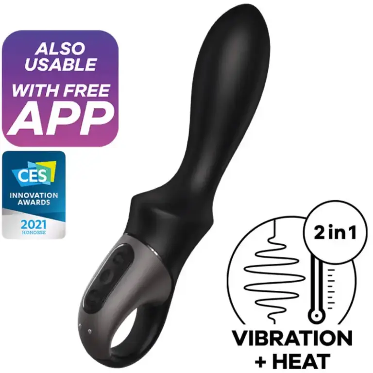 Satisfyer Heat Climax Anal Vibrator App Black: Vibrador anal con calor y app