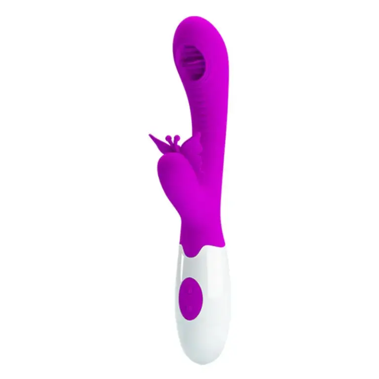 Pretty Love Moth Licking & Vibrating Lilac, vibrador rabbit con lengua y vibración