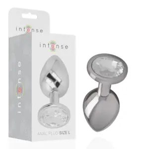 INTENSE Plug Anal de Metal con Cristal Plata Talla L