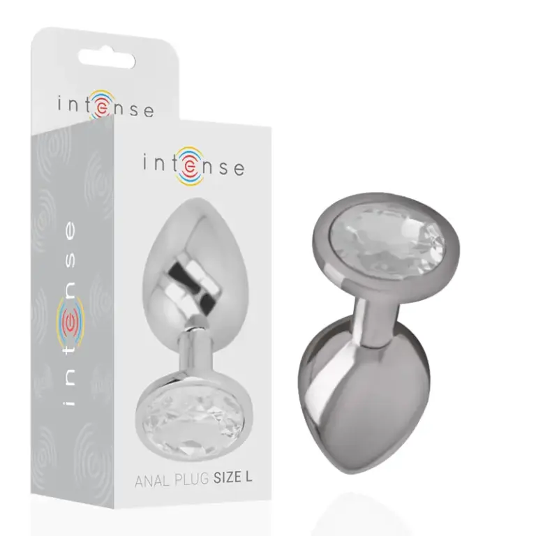 INTENSE Plug Anal de Metal con Cristal Plata Talla L