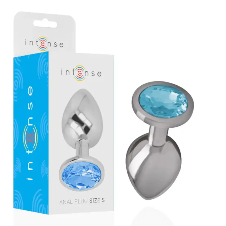 INTENSE Plug Anal de Metal con Cristal Azul Tamaño S