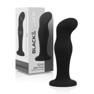 BLACK&SILVER - Sean Plug Anal Premium de Silicona Negra para Estimulación Intensa