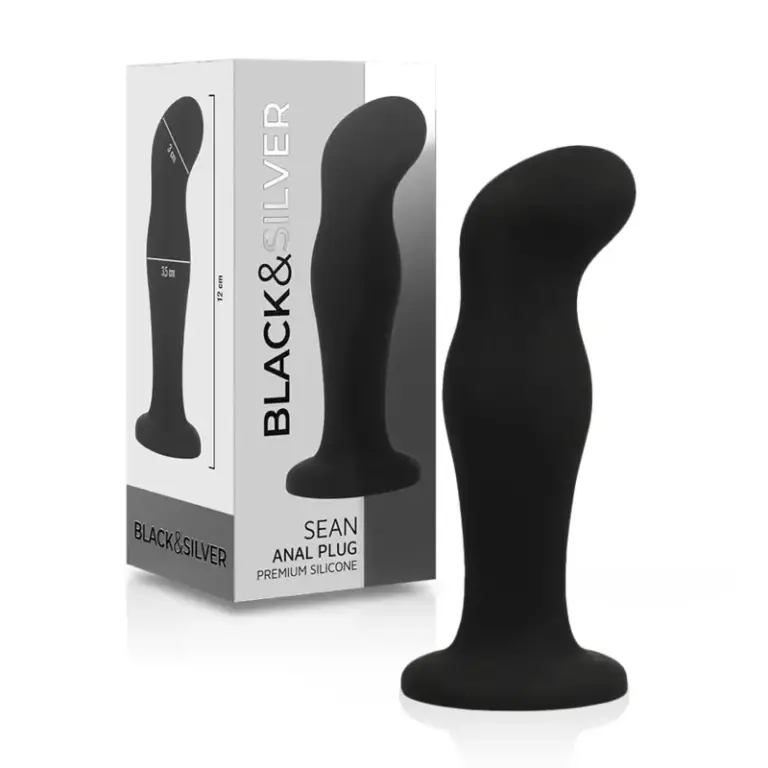 BLACK&SILVER - Sean Plug Anal Premium de Silicona Negra para Estimulación Intensa