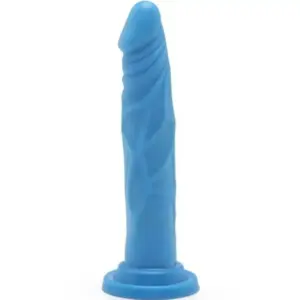 GET REAL - Happy Dicks Dong 19 cm Blue: dildo realista y flexible