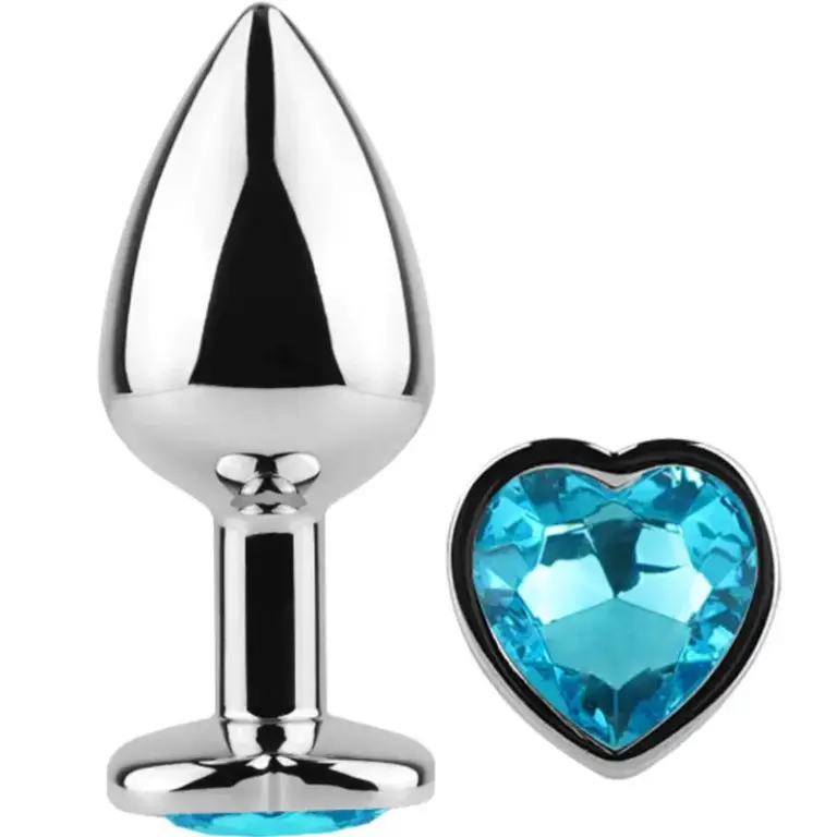 Secretplay Metal Butt Plug Blue Heart Pequeño 7 cm para iniciarte en el placer anal